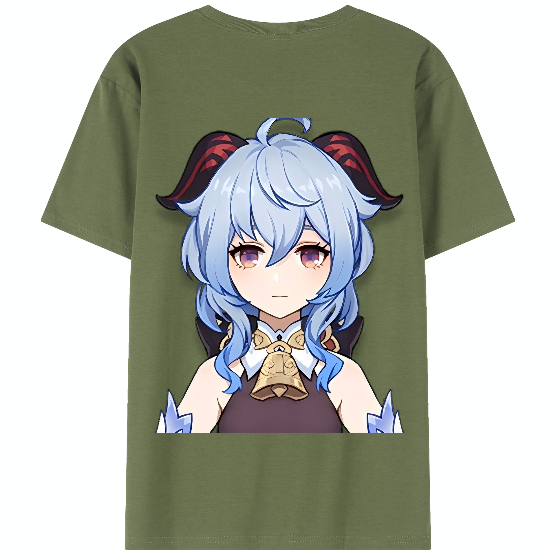 げんし神 甘雨 かんう genshin Ganyu 綿100％半袖Tシャツ（背面プリント）